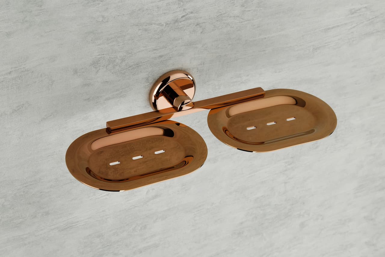 38500 Double Soap Dish — Brass — Soap Dishes
