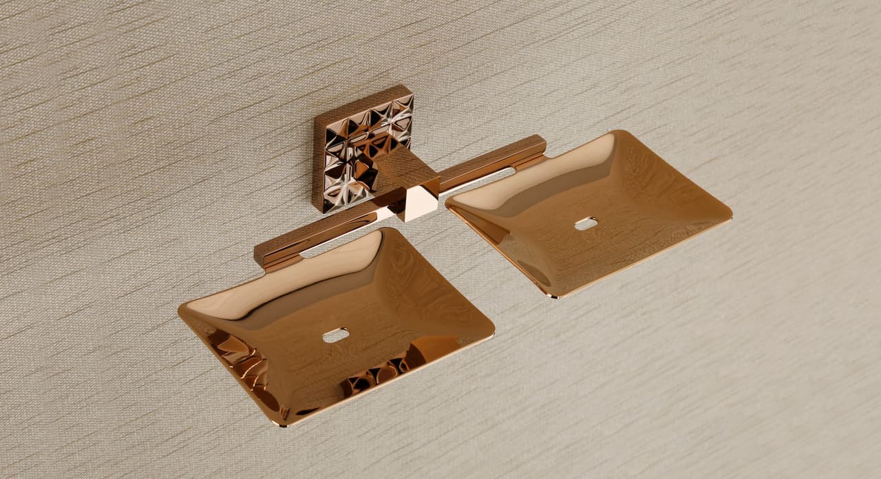 40500 Double Soap Dish — Brass — Soap Dishes